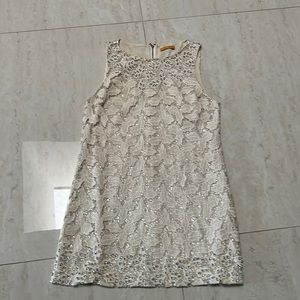 Alice and Olivia beige dress with rhinestones
